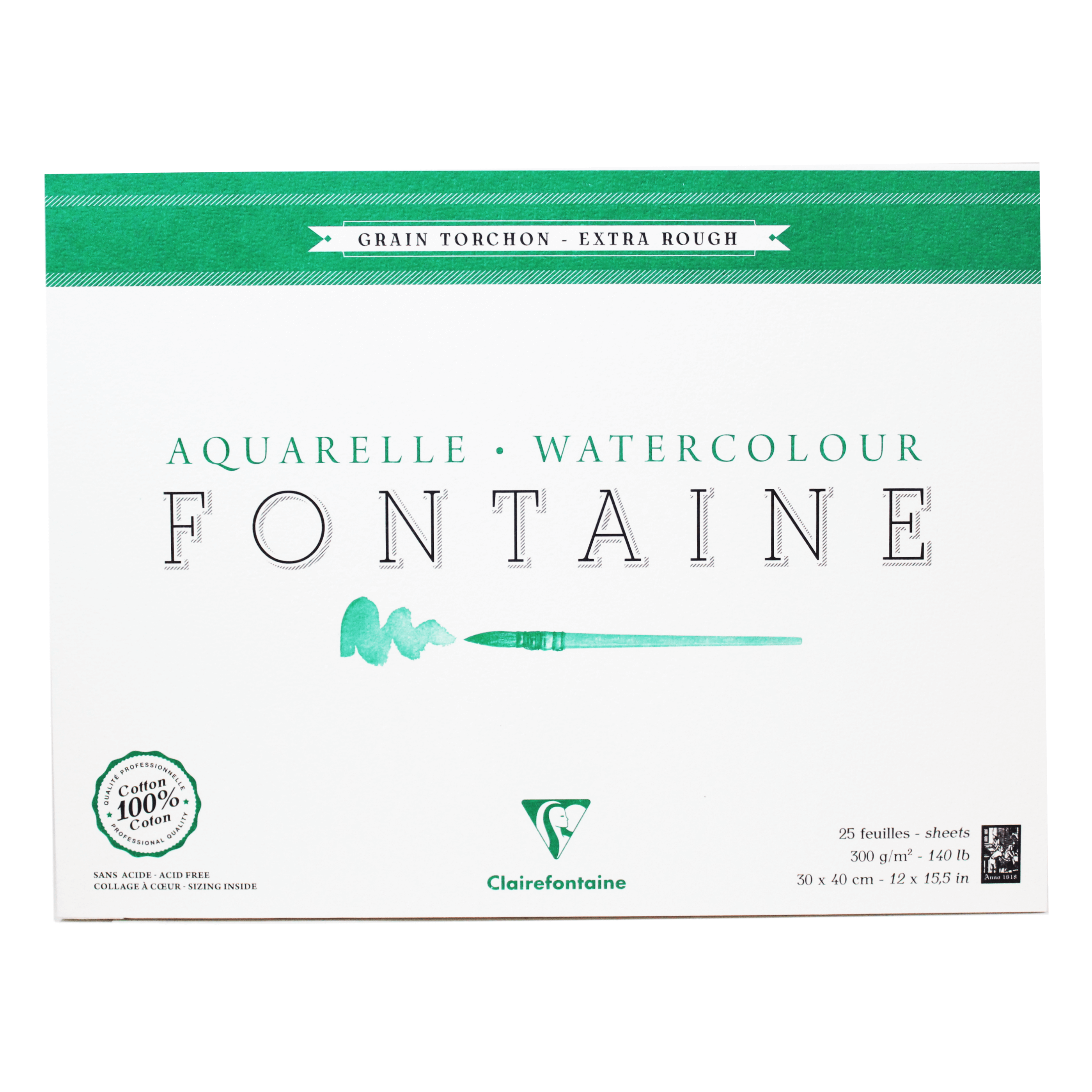 Papel Para Aquarela Fontaine Torchon 30x40cm 300g Clairefontaine